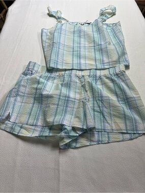 J. Crew Pastel Plaid Tank & Shorts Set in Mint, Blue, Yellow